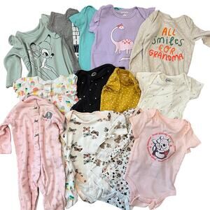 Bundle / lot of baby girl 6-9 month carters gerber Disney onesies one pieces